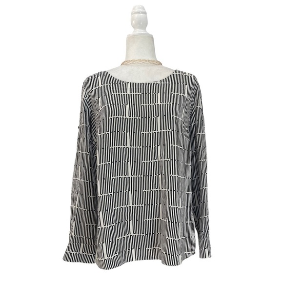 Akris Punto Mulberry Silk Letter-Print Blouse Long Sleeves - Picture 16 of 16